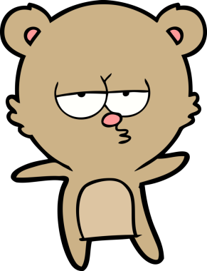 Bir insan tarafından çizilmiş sıkılmış ayı çizgi filmi