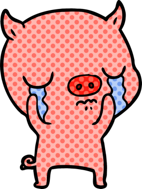 Bir insan tarafından çizilmiş domuz ağlaması.