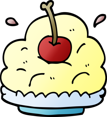 Bir insan tarafından çizilmiş karikatür tatlısı.