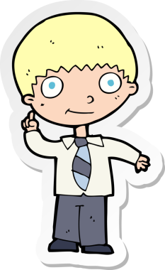 Bir insan tarafından çizilmiş bir fikri olan bir karikatür öğrencisinin çıkartması.