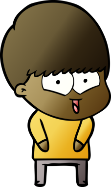 Bir insan tarafından çizilmiş mutlu çocuk çizgi filmi.