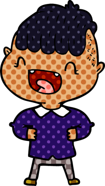 Bir insan tarafından çizilmiş mutlu çocuk çizgi filmi.