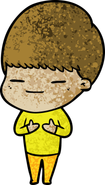 Bir insan tarafından çizilmiş kendini beğenmiş bir çocuk.