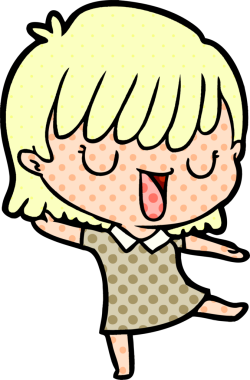 Bir insan tarafından çizilmiş karikatür kadın.