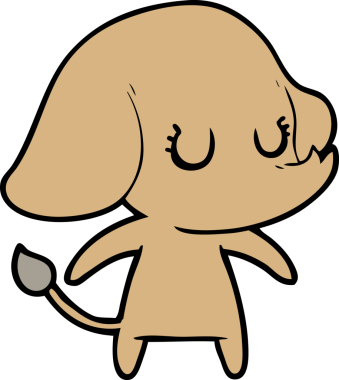 Bir insan tarafından çizilmiş şirin bir fil.