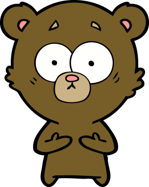 Bir insan tarafından çizilmiş sürpriz ayı karikatürü