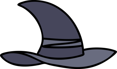 Bir insan tarafından çizilmiş ürkütücü bir cadı şapkası.