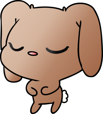 Bir insan tarafından çizilmiş kawai tavşanının gradyan çizimi.