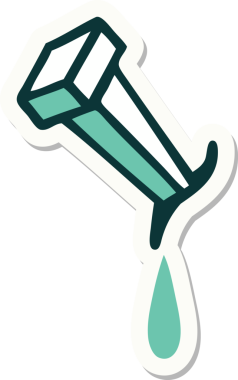 Bir insan tarafından çizilmiş geleneksel demir çivi stili dövme çıkartması.