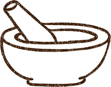 Pestle Havan Kömürü Bir insan tarafından çizilmiş