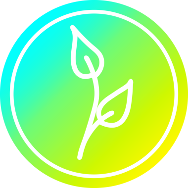 Bir insan tarafından çizilmiş doğal yaprak dairesel simgesi.