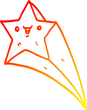 Bir insan tarafından çizilmiş bir çizgi film yıldızının sıcak çizgi çizimi