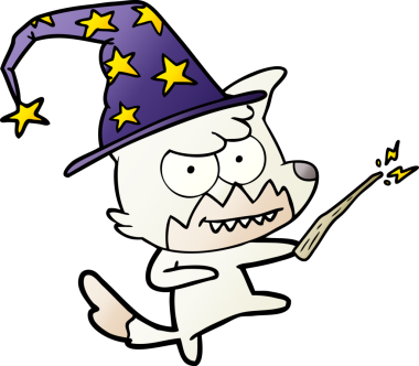 Bir insan tarafından çizilmiş sırıtan tilki çizgi filmi.