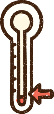 Bir insan tarafından çizilen Düşük Sıcaklık Sembol Tebeşiri