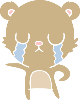 Bir insan tarafından çizilmiş düz renkli çizgi film ayısı.