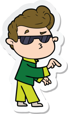 Bir insan tarafından çizilmiş havalı bir adamın çıkartması.