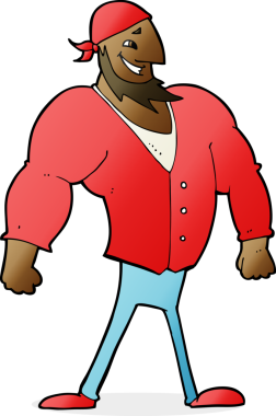 Bir insan tarafından çizilmiş karikatürcü denizci.