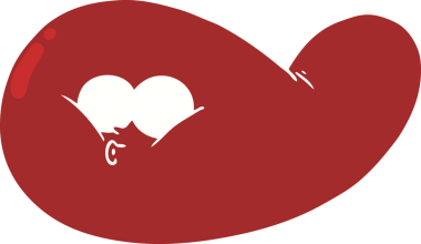 Bir insan tarafından çizilmiş düz renk çizgi film safra kesesi