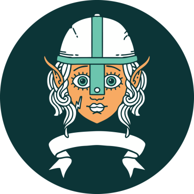 Bir insan tarafından çizilmiş afişi olan elf savaşçı karakteri simgesi.