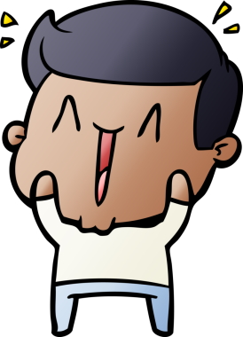 Bir insan tarafından çizilmiş heyecanlı bir çizgi film.