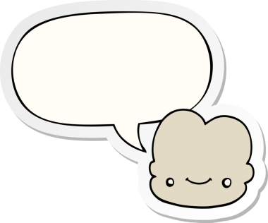 Bir insan tarafından çizilmiş balon çıkartmalı çizgi film bulutu.