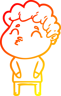 Bir insan tarafından çizilen çizgi film karakterinin sıcak çizgi çizimi