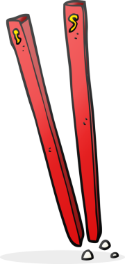 Bir insan tarafından çizilmiş karikatür çubukları.