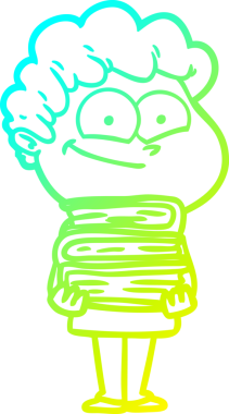 Bir insan tarafından çizilmiş mutlu bir adamın soğuk çizgi çizimi.