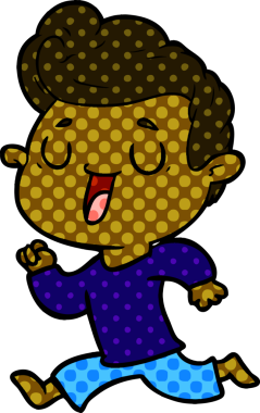 Bir insan tarafından çizilmiş mutlu çizgi film adamı.