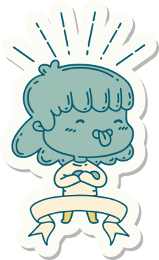 Dövme stili bir kızın bir insan tarafından çizilmiş dili.