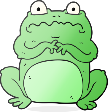 Bir insan tarafından çizilmiş serbest çizim komik kurbağa.