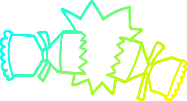 Bir insan tarafından çizilmiş karikatür kırıcı krakerin soğuk gradyan çizimi.