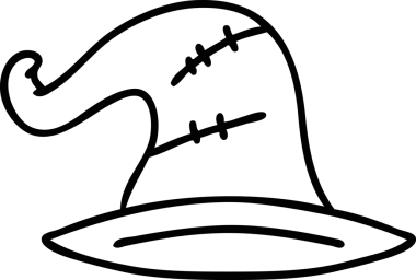 Bir insan tarafından çizilmiş eski bir büyücü şapkasının çizgi karalaması