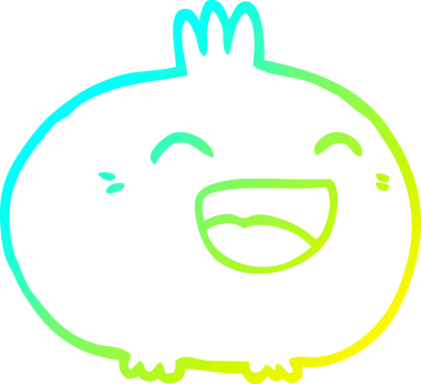 Bir insan tarafından çizilmiş mutlu bir sebze kökü çizgi çizimi.