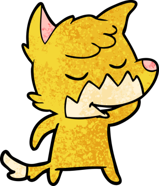 Bir insan tarafından çizilmiş dost canlısı çizgi film tilkisi