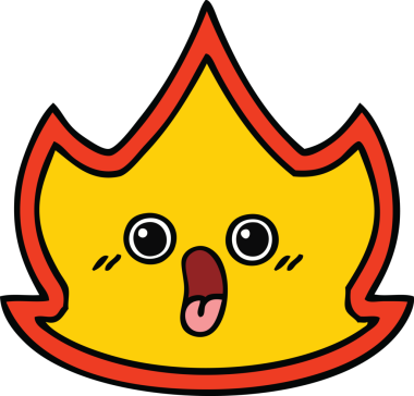 Bir insan tarafından çizilmiş güzel bir ateş karikatürü.