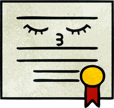 Bir insan tarafından çizilmiş mezuniyet diplomasının retro grunge dokusu.