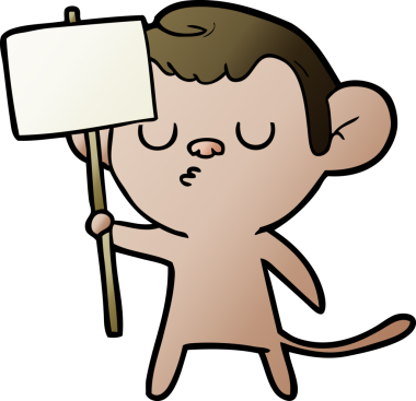 Bir insan tarafından çizilmiş çizgi maymun.