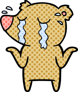 Bir insan tarafından çizilmiş ağlayan ayı.