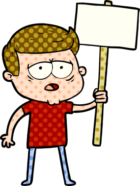 Bir insan tarafından çizilmiş yorgun bir adam.