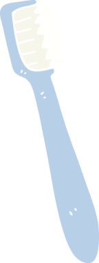 Bir insan tarafından çizilen diş fırçasının düz renk çizimi