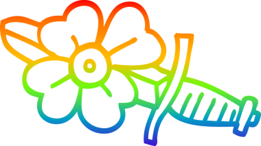 Gökkuşağı gradyan çizgi çizimi bir insan tarafından çizilmiş dövme hançeri sembolü