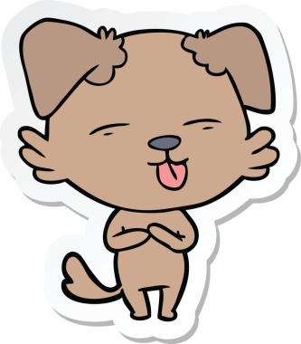 Bir insan tarafından çizilmiş bir köpeğin çıkartması.