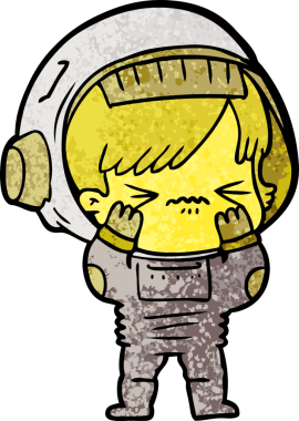 Bir insan tarafından çizilen hatayı yapan uzay kızı.