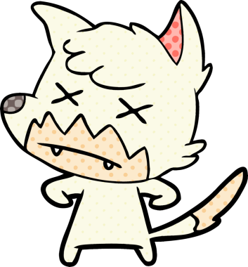 Bir insan tarafından çizilmiş ölü tilki çizgi filmi