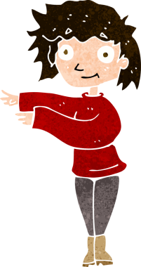 Bir insan tarafından çizilmiş çizgi film dansçısı kadın.