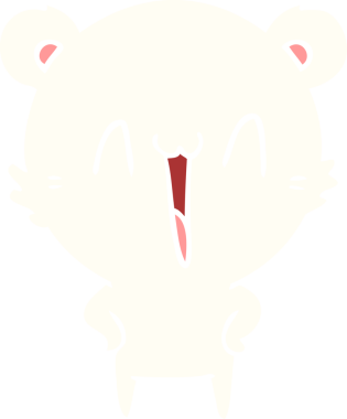 Bir insan tarafından çizilmiş mutlu kutup ayısı düz renkli çizgi film