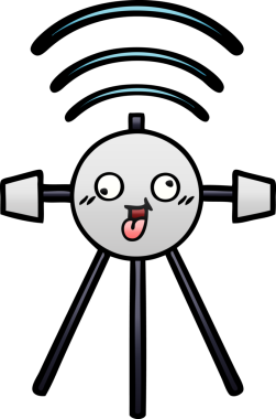 Bir insan tarafından çizilmiş bir uydunun eğimli gölgeli karikatürü