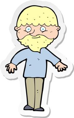 Bir insan tarafından çizilmiş mutlu bir adamın çıkartması.