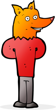 Bir insan tarafından çizilmiş tilki adam.